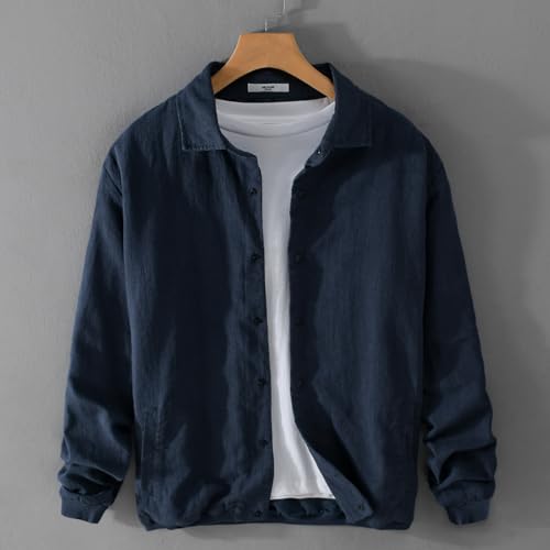 Men's Ramie Cotton Jackets Fashion Casual Comfortable Two-layer With Pockets Jacket For Men2