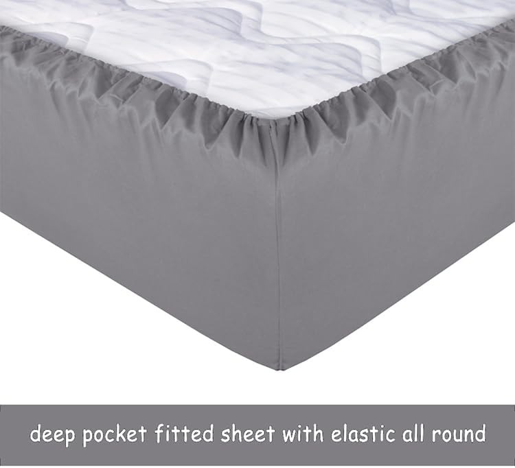 Miniatura 3 de Juego de sábanas transpirables y refrescantes tamaño Queen, sábanas de microfibra de lujo de 4 piezas para cama tamaño Queen, sábanas y fundas de