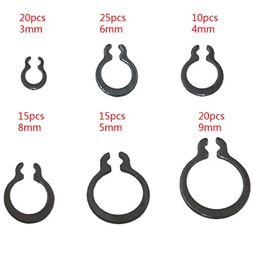 18 Sizes Metal Circlip Set 3mm to 32mm Internal External Snap Retaining Ring Assortment Kit (300 Pcs)