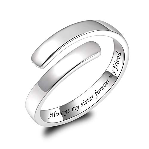 925 Sterling Silver Inspirational Jewelry Rings Adjustable Ring Personality Encouragement Gift for...