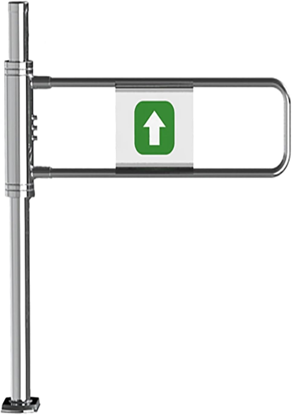 Self-Closing Metal Swing Gate for Supermarket & Warehouse Entrances, Durable Safety Gate with Springs, One-Way Door for Store & Yard (Left, 50x100cm)