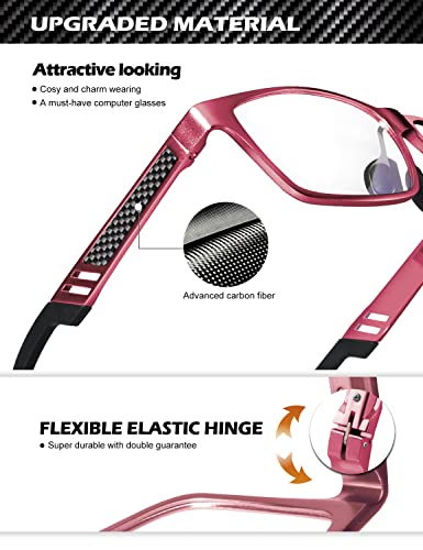 Image of ANYLUV Blue Light Blocking Glasses Men Computer Gaming Glasses Lightweight Al-Mg Metal Anti Eyestrain Eye Protection