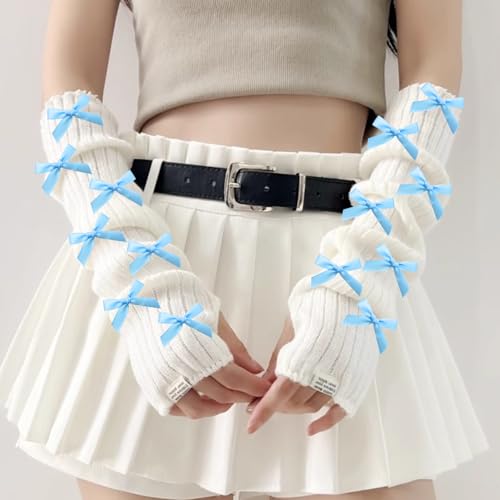 Image of 30pcs Bow Charms for Socks Mini Ribbon Bow Junk Socks Charms Brooch Pins Girly Y2K Decorative Pins for Shoes Shirts Hats Socks Gloves Crafts Coquette Safety Pins Accessories Bulk (Blue)