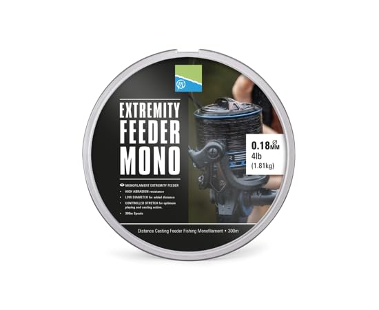Preston Innovations Extremity Feeder Mono 10lb 0.28mm 300m | Feeder Fishing Line | Distance Casting | Low Diameter | Controlled Stretch | Abrasion Resistant | 300m Spools | Code P0270047
