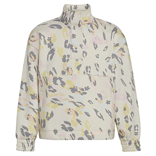 Sweatshirt adidas en polaire blanche imprimée et col montant pour enfant taille L