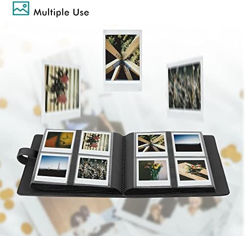 RHCOM 256 Pockets Photo Album Compatible with Instax Mini 11/Mini 9/Mini 8/Mini/90 Mini 25/Polaroid Snap PIC-300/HP Sprocket/Kodak Mini 3-Inch Film. (Black)