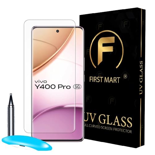 Image of FIRST MART Military Grade UV Tempered Glass for Vivo Y400 Pro 5G (6.77 Inches) With Edge To Edge Full Screen Coverage and Easy Installation Kit |Crystal Clear