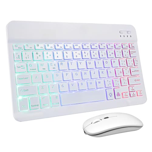 Clavier et souris sans fil portable rechargeable multi-appareils rétroéclairé