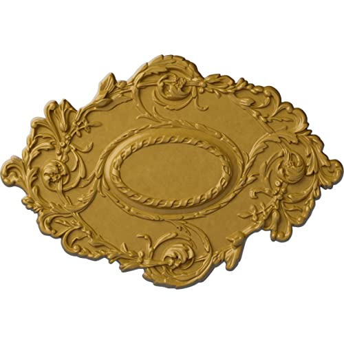 30 3/8"W x 20 3/4"H x 1"P Kinsley Flowing Leaf Ceiling Medallion, Hand-Painted Iridescent Gold
