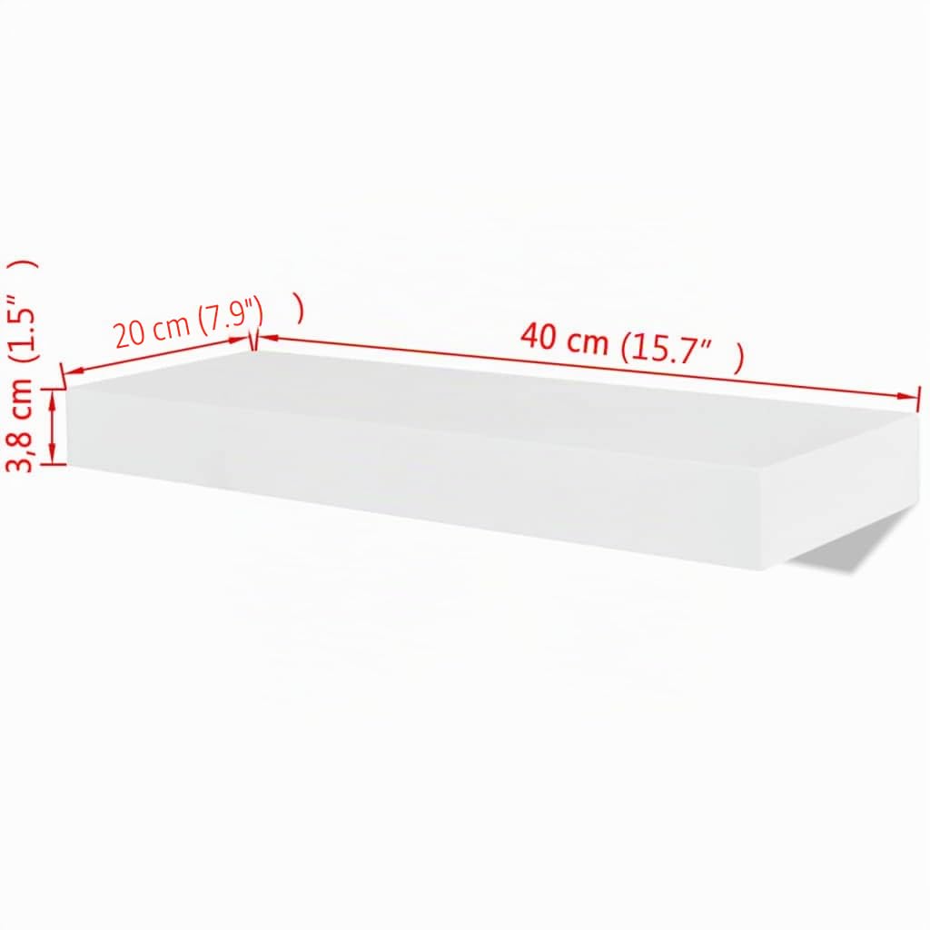 vidaXL Wandboard Regal 2er Set Bücher Regalboden Hängeregal DVD Badregal 40cm