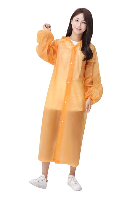 f s firmed string FIRMED STRING RAINCOAT FOR WOMEN's -TRANSPARENT WATERPROOF REUSEABLE RAINWEAR WITH FUNCTIONAL POCKETS, ADJUSTABLE HOOD AND CARRYING POUCH-picture-18