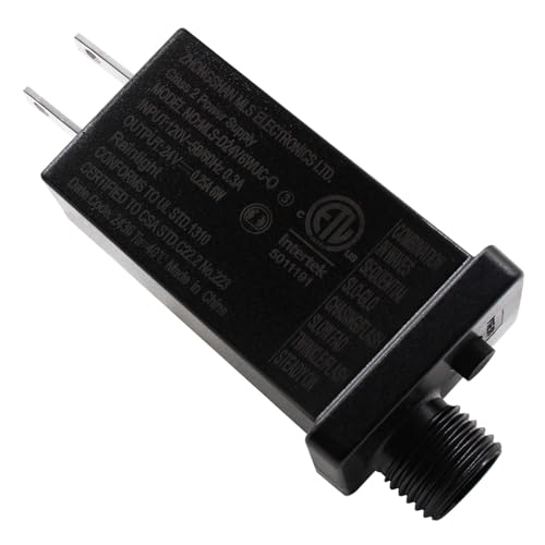 Image of 24V 6W LED Power Supply - Low Voltage Transformer Class 2 Waterproof IP44 Seasonal Use Driver US Plug 8 Modes Adapter for String Light, Projector Light, Lawn Lamp (1)