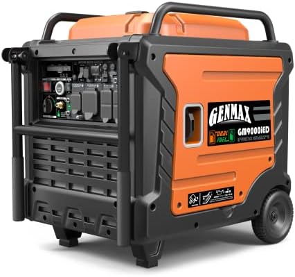 GENMAX Portable Inverter Generator, 9000W Super Quiet Gas Propane Powered Engine with Parallel Capability, Remote/Electric Start, Ideal for Home backup power.EPA Compliant (GM9000iED)