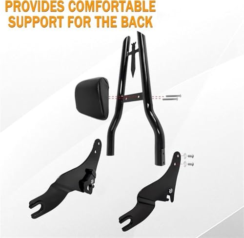 Dossier passager noir sissy bar résout fatigue dos FLHTCUSE5