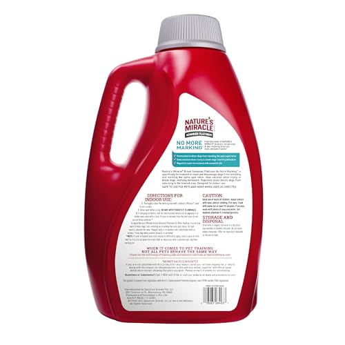 Image of Nature's Miracle Advanced Platinum No More Marking Spray, Gallon | Effective Training Aid to Eliminate Repetitive Marking Indoors, Carpets, Floors, Potty Training Spray for Dogs, Puppies