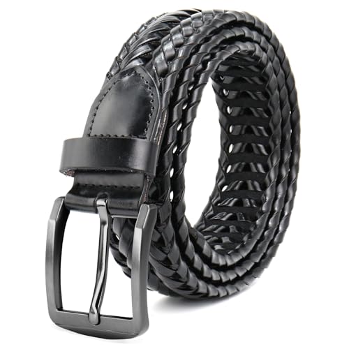 Men's Braided Leather Casual Woven Belt