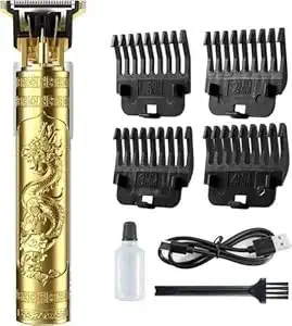 Trimmer Men Professional Cordless Hair Clipper Dragon Style, Rechargeable Trimmer For Beard, Hairs, Moustache & Face, Electric T Blade Zero Gapped Shaving Machine.