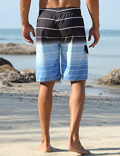 Image of Nonwe Men's Beachwear Quick Dry Striped Board Shorts