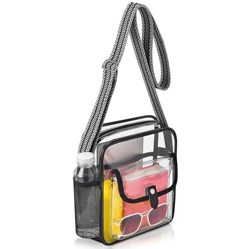 Image of SPODEARS Clear Crossbody Bag for Stadium, Concert, Festival & More - Adjustable Shoulder Strap & Bottle Holder