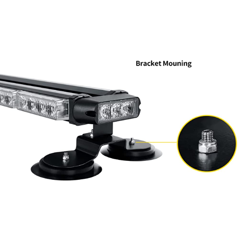 1PCS 12V Barra de luz estroboscópica LED de alta visibilidad para vehículos de emergencia, barra de luz de advertencia de peligro de emergencia de doble cara blanca amarilla