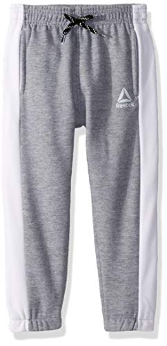 Reebok Boys' Active Jogger Pants, Side Stripe Medium Heather Grey, 2 Years