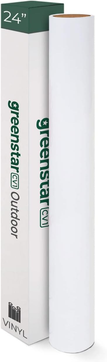 GreenstarSign Vinyl 24" x 10Yd, Graphics and Lettering for Interior & Exterior - Gloss White