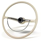 VOONKE 15-1/2 inch steering wheel Universal Racing Steering Wheel Piano lacquer process, vintage classic style for Volkswagen Beetle 1953-1967 (WHITE)