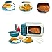 CoudarTitie 17Pcs Kids Pretend Play Microwave Toys Cookwares Toy Educational Funny Home Decoration Cooking Utensils for Girls Boys, Blue