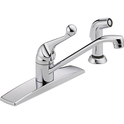 Delta Faucet Classic Single-Handle Kitchen Faucet with Side Sprayer, Chrome Kitchen Sink Faucet, Kitchen Faucet 3 Hole, Chrome 400LF-WF, 8.00 x 13.00 x 8.00 inches #1