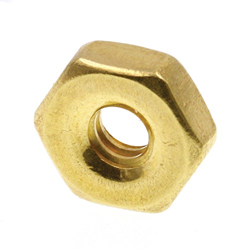 Prime-Line 9074021 Machine Screw Hex Nuts, #6-32, Solid Brass (50 Pack)