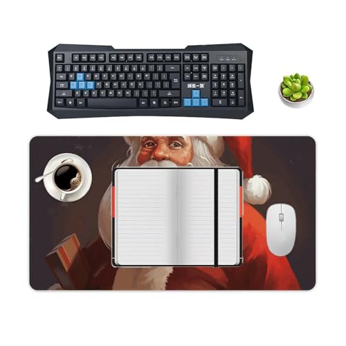 Tapis de souris imperméable motif Père Noël grand format lavable pour bureau