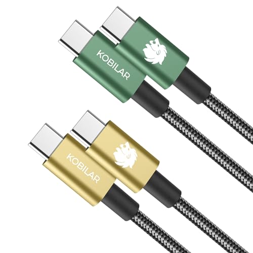 Kobilar 240W Type C to Type C Fast Charging Cable- USB C Cable for iPhone, MacBook Pro, iPad Pro, Samsung - C to C Cable for Quick Charge (Leo, 2pack-1.5+3.3ft)