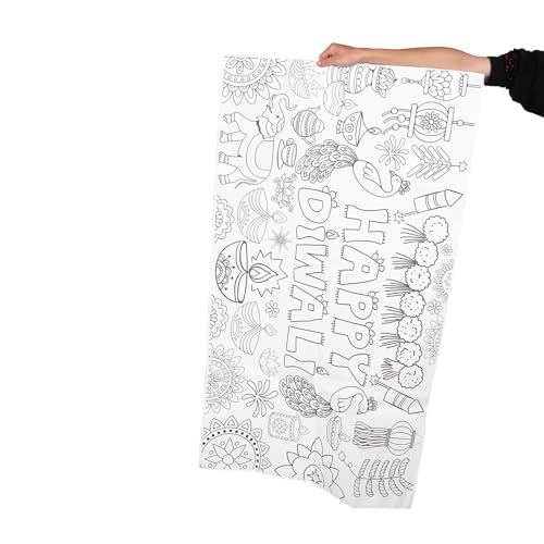 Lienzo para colorear de Diwali OFFSCH pack de 3 pósteres infantiles para pintar en casa 4