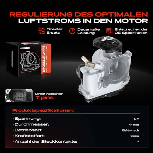 Frankberg Drosselklappenstutzen für Arosa Cordoba Ibiza II Leon Toledo II Octavia I B-o-r-a Golf IV Lupo Polo 1.0L-1.6L Benzin 1996-2006 030133064F