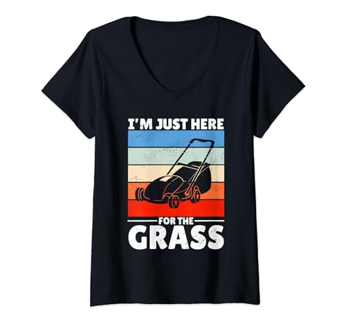 Donna Vintage Lawn Falciatura I´m solo qui per il Erba Maglietta con Collo a V