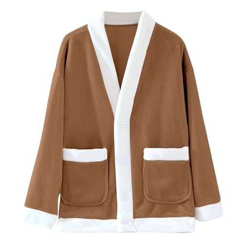 Cardigan de lana largo para mujer en color liso con manga larga 4