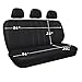 OxGord PU Leather Car Seat Cover 10 Piece Set with Seat Belt Pads - Airbag - Front High Back Buckets with Integrated Headrest - Universal Fit for Car, Truck, SUV, Van - Black