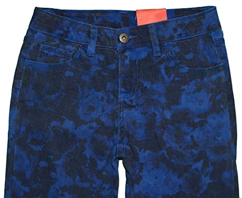 Girls Skinny Jeans Pants(Blue Rose Print, 12 Regular)4