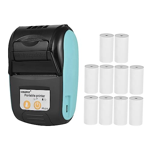 Impresora térmica de Recibos portátil Pt-210, Impresora de Bolsillo de 58mm para Tiendas minoristas, restaurantes, logística de fábrica, 10 Rollos de Papel | Impresora Térmica Sin Tinta para Comercio al por menor Tiendas de Venta Restaurantes Fábrica Logí
