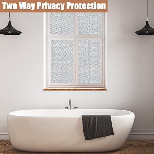 Concus-T Snowflake Window Cling Film Privacy Floral Window Privacy Film Static Cling Film Lace Frosted Privacy Window Film Stained Glass For Offices Home, 17.72"X78.74" #TOP1