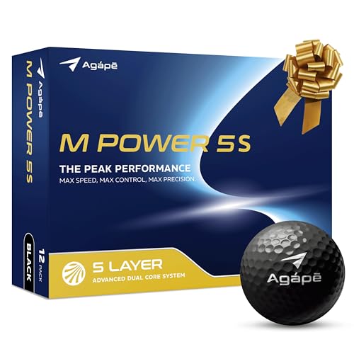 agape MP5S Black DuraPlus Urethane Golf Balls, Unmatched Soft Feel,