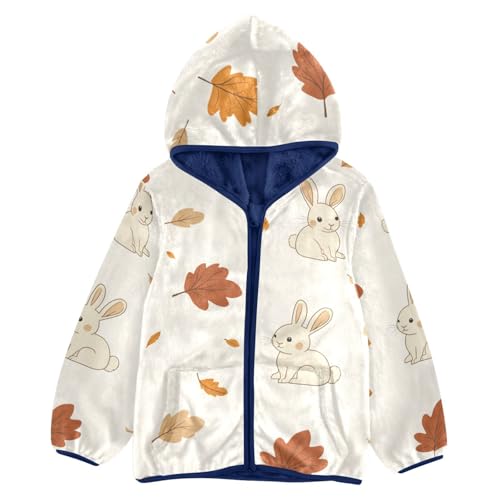 Cartoon Rabbit Girls Fleece Jacket Girls Fall Jacket Girls Zip Up Hoodie Girls Sherpa Jacket 2-10T