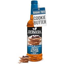 Syruvia Sugar Free Coffee Syrup, Cookie Butter Flavored Syrup for Drinks, Lattes, and Desserts – 25.4 fl oz