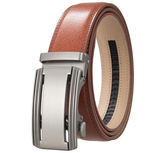 Men's Solid Color 3.5Cm Wide Belt Automatic Buckle Belt Formal Leather Belt2