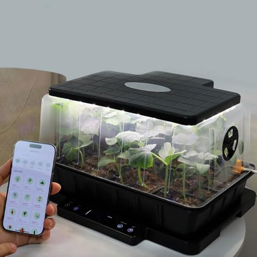 LETPOT Smart Seed Starter Kit with Humidity Dome, Waterproof Seedling Mat & 24W Full-Spectrum LED Grow Light – Smart Heating Base, Soil EC Sensor &