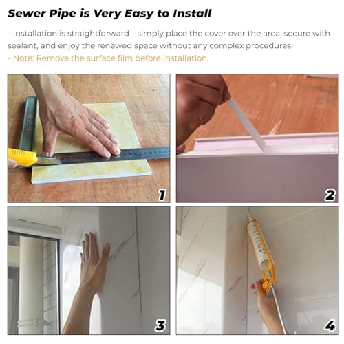 Cubiertas de tubería para tuberías de agua, recinto rectangular para extractor de pared y tubos de lavabo de baño, fácil de cortar e instalar