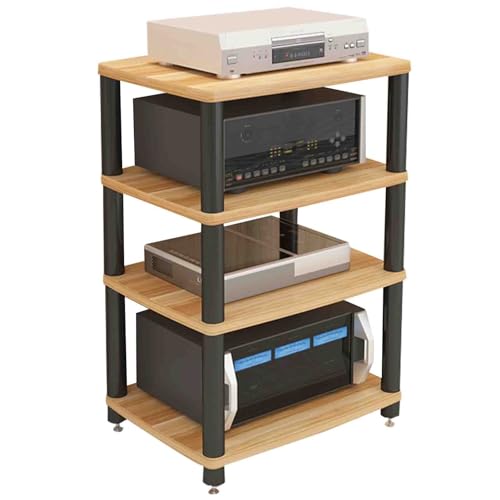 Cinema Audio Equipment Stands Multi-Functional Professional Amplifier Stands Home Audio Stands Multi-Layer Design Sturdy Structure Doesn't Hurt The Equipment Good Heat Dissipation (Color : Wood Colou