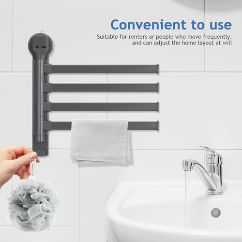 Barres rotatives porte-serviettes à ventouses pour optimiser l'espace douche - 8