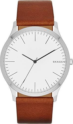 Skagen Men's Jorn Three-Hand, 41mm case size, stainless Steel Watch and leather strap