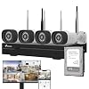 NIVIAN WLAN-Kamera-Set, Überwachungskamera Set, KI-Personenerkennung, Zwei-Wege-Audio, Nachtsicht, EseeCloud-App, HDMI-Ausgang für TV/Monitor (10 Kanäle – 4 Kameras – 1TB, Set mit 1TB Festplatte)